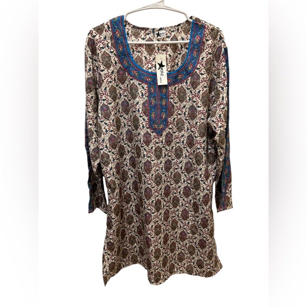 Bohemian Long Sleeve Dress with‎ Paisley Print